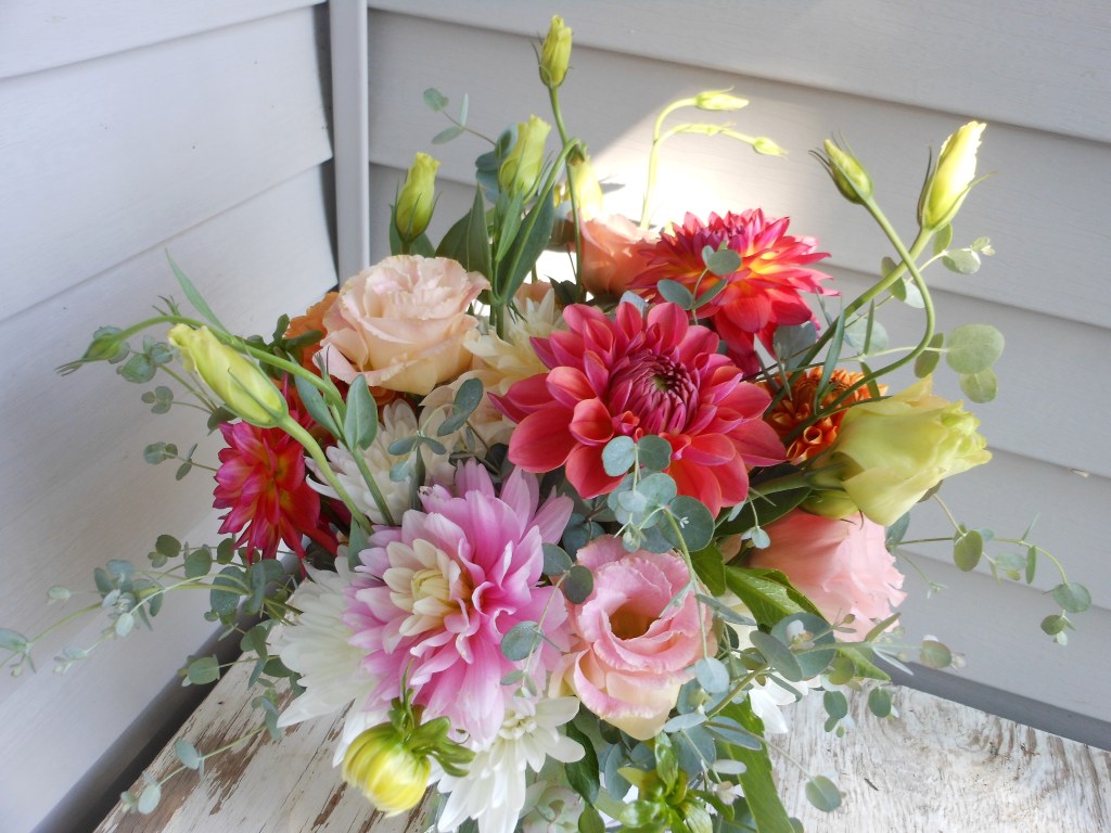 Rustic Wedding Bouquet in Pinks and Oranges